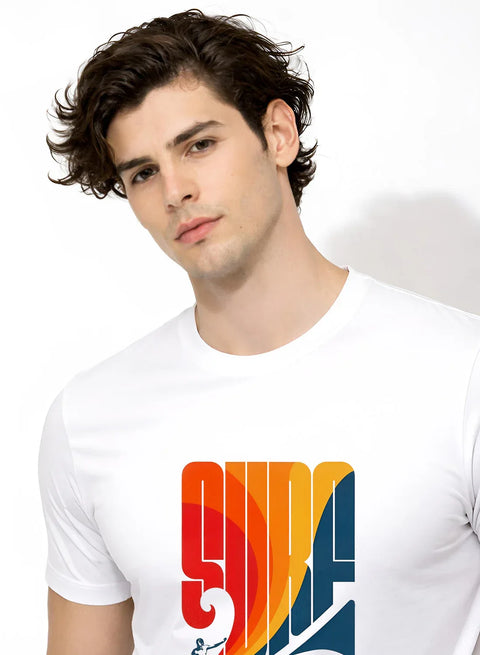 Adro Mens Printed TShirt | 180 GSM Cotton Regular Fit T-shirt | Lightweight Casual T shirt for Travel, Work From Home & Weekends