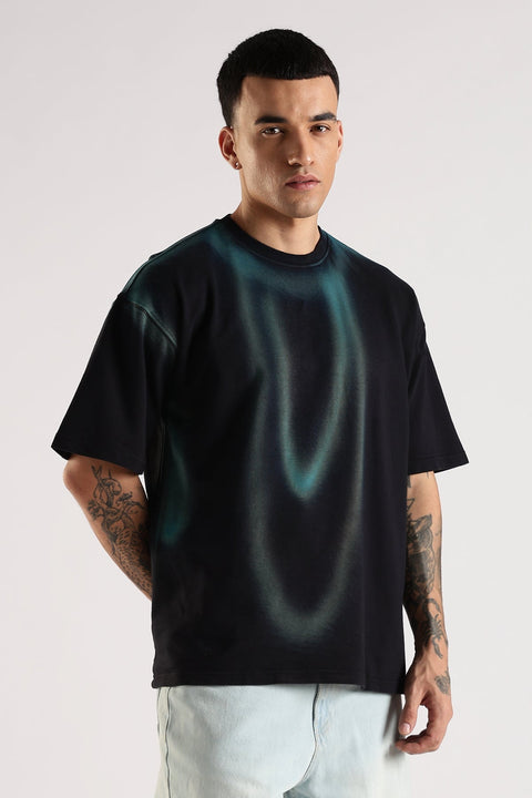 Adro Trendy Oversized Baggy Fit Drop Shoulder Tshirt in Tie & Dye Style | French Terry Cotton Heavy Fabric Crew Neck T Shirt for Men