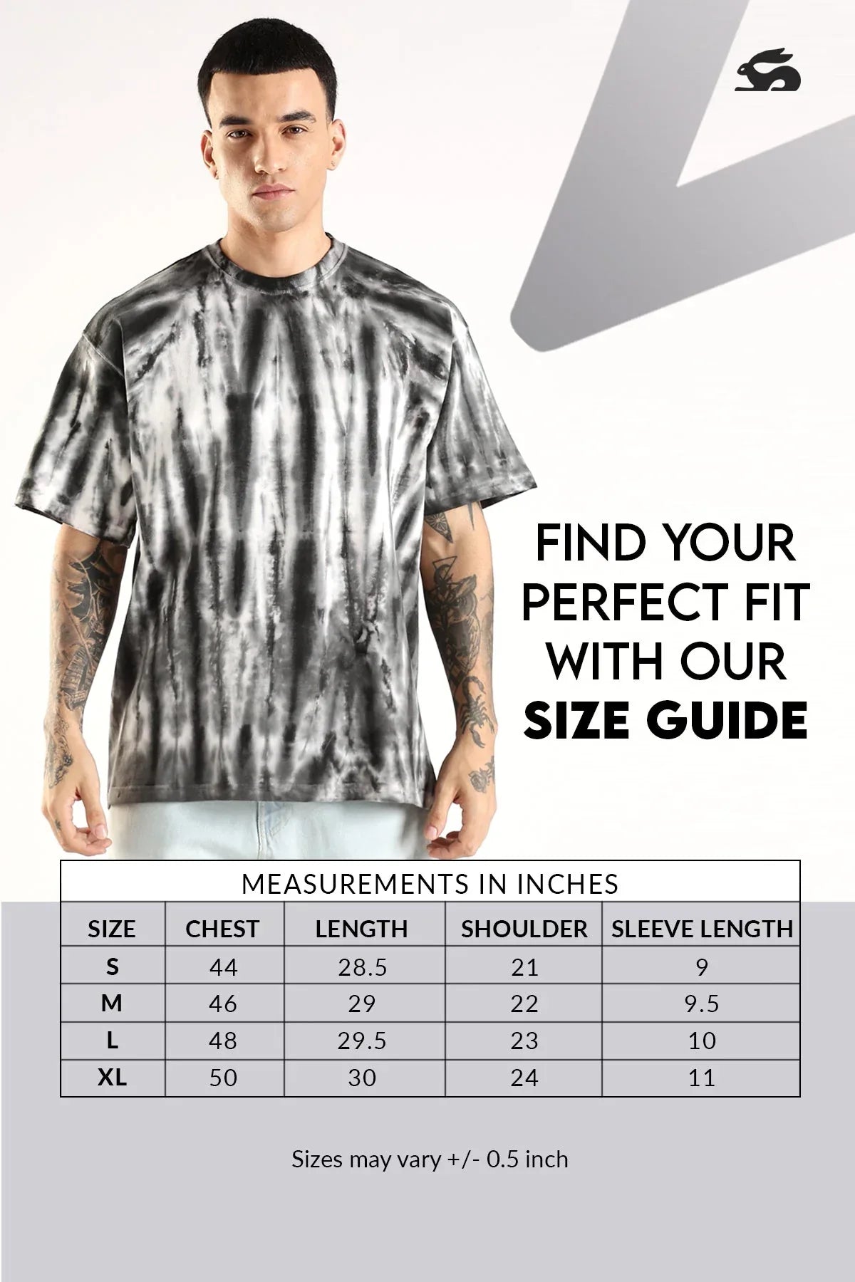 Adro Trendy Oversized Baggy Fit Drop Shoulder Tshirt in Tie & Dye Style | French Terry Cotton Heavy Fabric Crew Neck T Shirt for Men