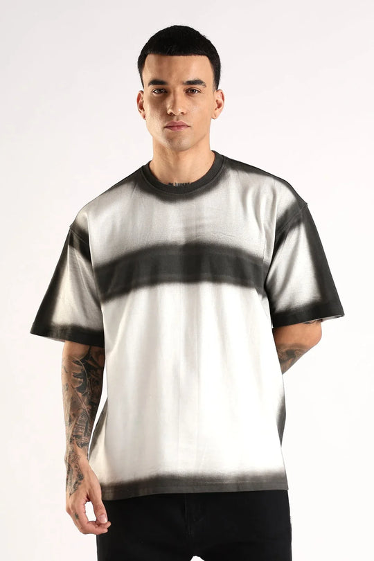 Adro Trendy Oversized Baggy Fit Drop Shoulder Tshirt in Tie & Dye Style | French Terry Cotton Heavy Fabric Crew Neck T Shirt for Men