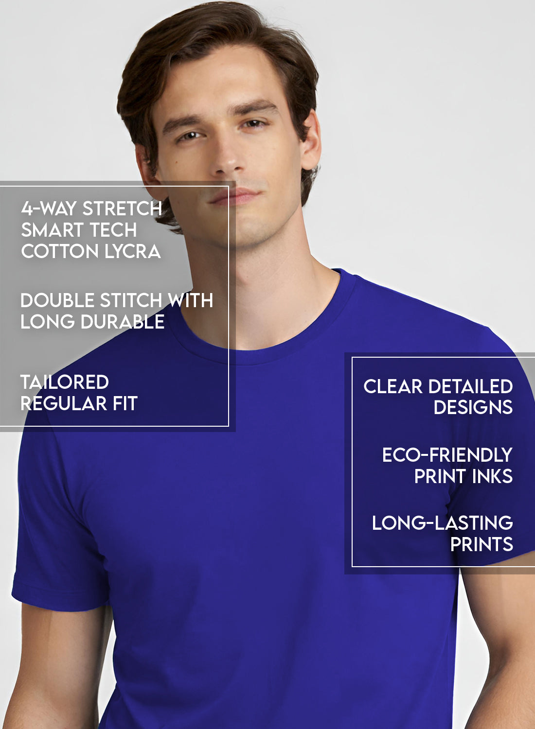 Adro Printed T Shirt for Men | 180 GSM Cotton Lycra | Regular Fit Printed T-Shirt | Soft Breathable Fabric | Tshirts for men | Graphic Print Tee