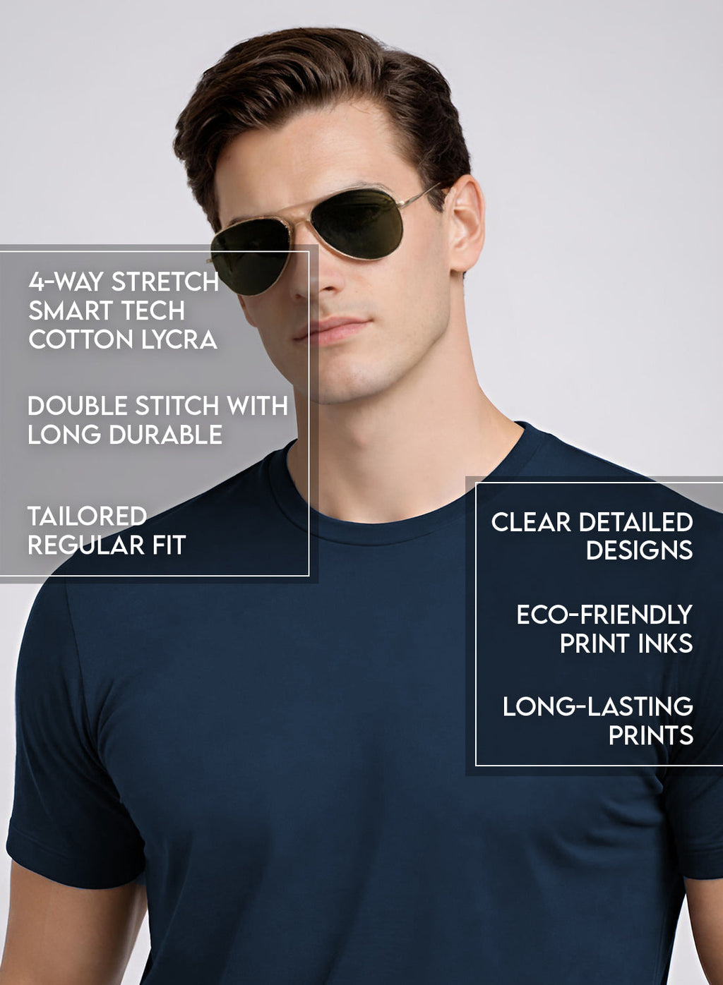 Adro Printed T Shirt for Men | 180 GSM Cotton Lycra | Regular Fit Printed T-Shirt | Soft Breathable Fabric | Tshirts for men | Graphic Print Tee