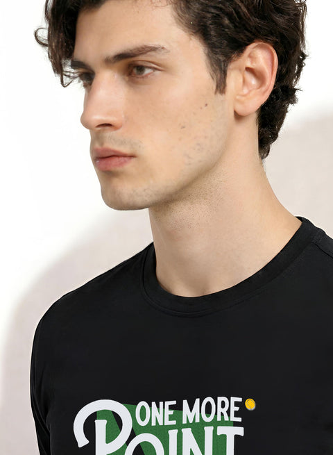 Adro Tennis Printed T-Shirt for Men | Cotton Lycra | 180 GSM Regular Fit | Sports Casual Tee | Printed Tshirt for Men| Sports Stylish T shirt