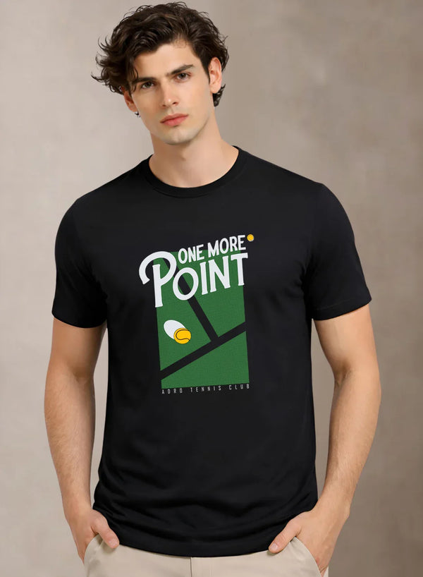 Adro Tennis Printed T-Shirt for Men | Cotton Lycra | 180 GSM Regular Fit | Sports Casual Tee | Printed Tshirt for Men|  Sports Stylish T shirt
