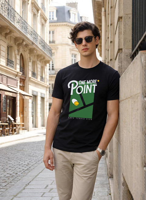 Adro Tennis Printed T-Shirt for Men | Cotton Lycra | 180 GSM Regular Fit | Sports Casual Tee | Printed Tshirt for Men| Sports Stylish T shirt