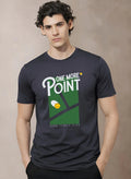 Adro Tennis Printed T-Shirt for Men | Cotton Lycra | 180 GSM Regular Fit | Sports Casual Tee | Printed Tshirt for Men| Sports Stylish T shirt Dark Grey