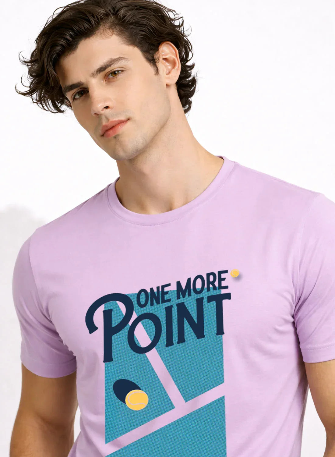 Adro Tennis Printed T-Shirt for Men | Cotton Lycra | 180 GSM Regular Fit | Sports Casual Tee | Printed Tshirt for Men| Sports Stylish T shirt