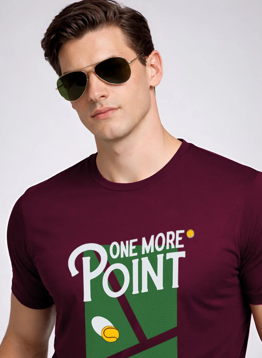 Adro Tennis Printed T-Shirt for Men | Cotton Lycra | 180 GSM Regular Fit | Sports Casual Tee | Printed Tshirt for Men| Sports Stylish T shirt