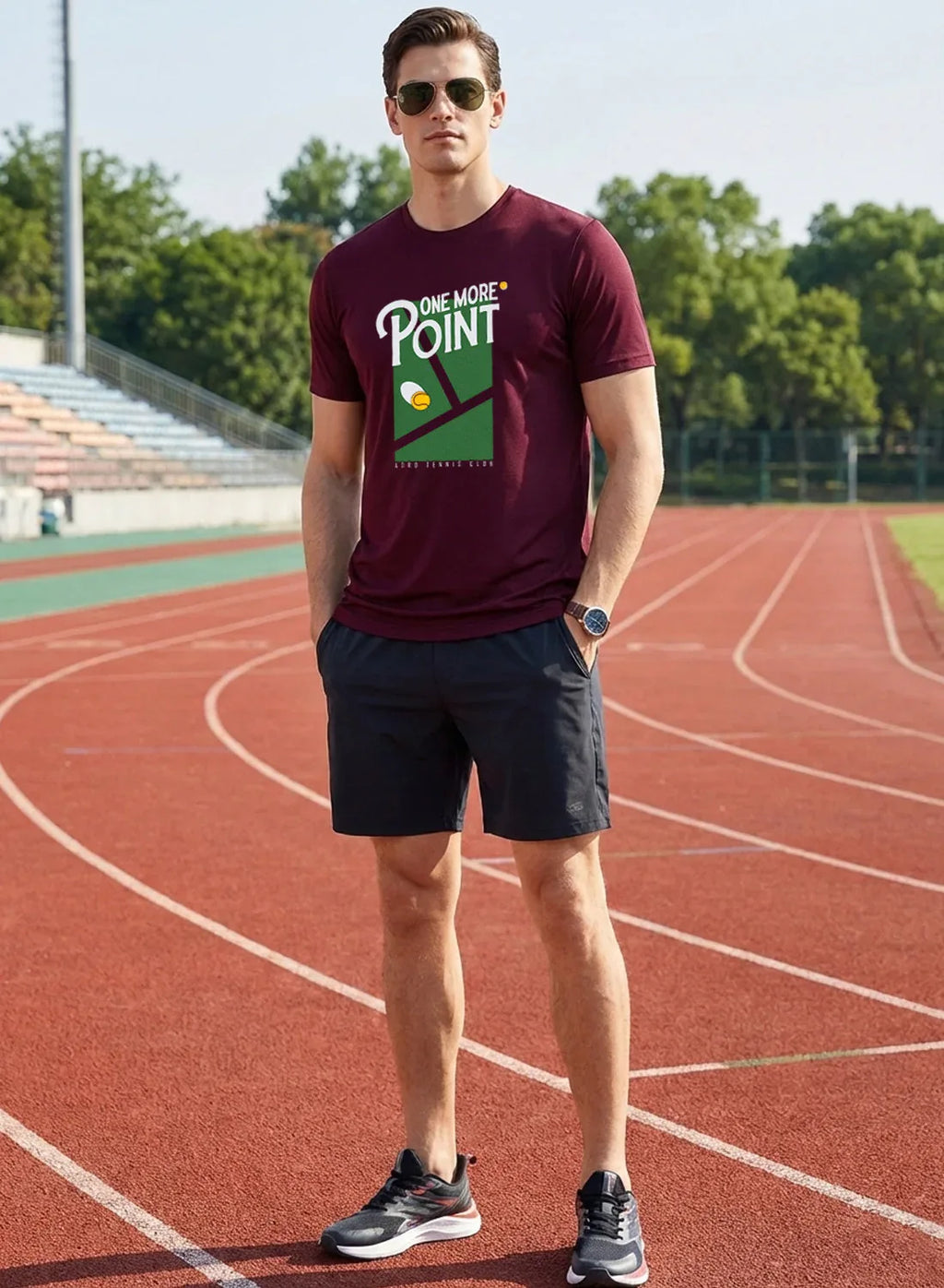 Adro Tennis Printed T-Shirt for Men | Cotton Lycra | 180 GSM Regular Fit | Sports Casual Tee | Printed Tshirt for Men| Sports Stylish T shirt