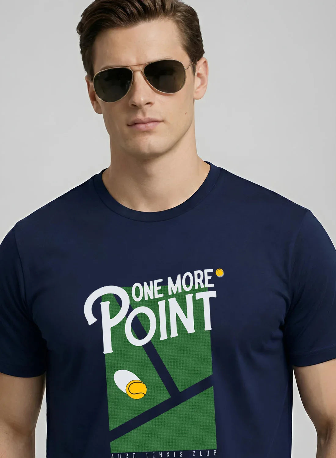 Adro Tennis Printed T-Shirt for Men | Cotton Lycra | 180 GSM Regular Fit | Sports Casual Tee | Printed Tshirt for Men| Sports Stylish T shirt