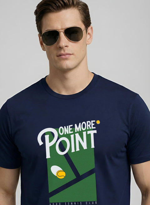 Adro Tennis Printed T-Shirt for Men | Cotton Lycra | 180 GSM Regular Fit | Sports Casual Tee | Printed Tshirt for Men| Sports Stylish T shirt