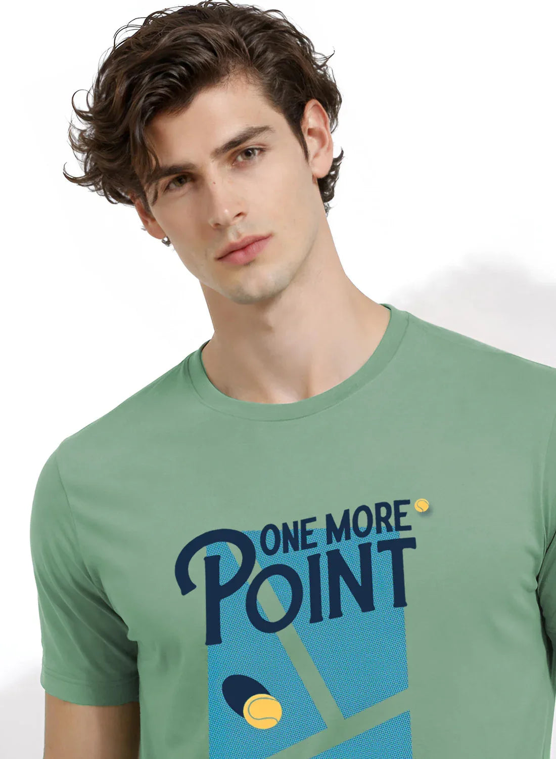 Adro Tennis Printed T-Shirt for Men | Cotton Lycra | 180 GSM Regular Fit | Sports Casual Tee | Printed Tshirt for Men| Sports Stylish T shirt