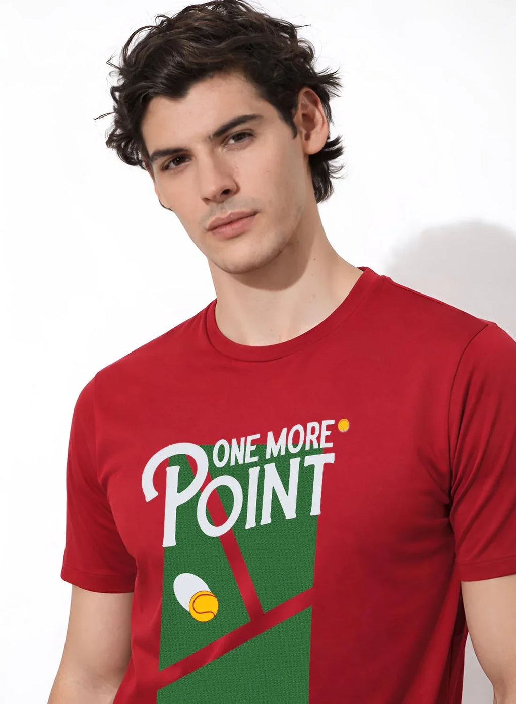 Adro Tennis Printed T-Shirt for Men | Cotton Lycra | 180 GSM Regular Fit | Sports Casual Tee | Printed Tshirt for Men| Sports Stylish T shirt