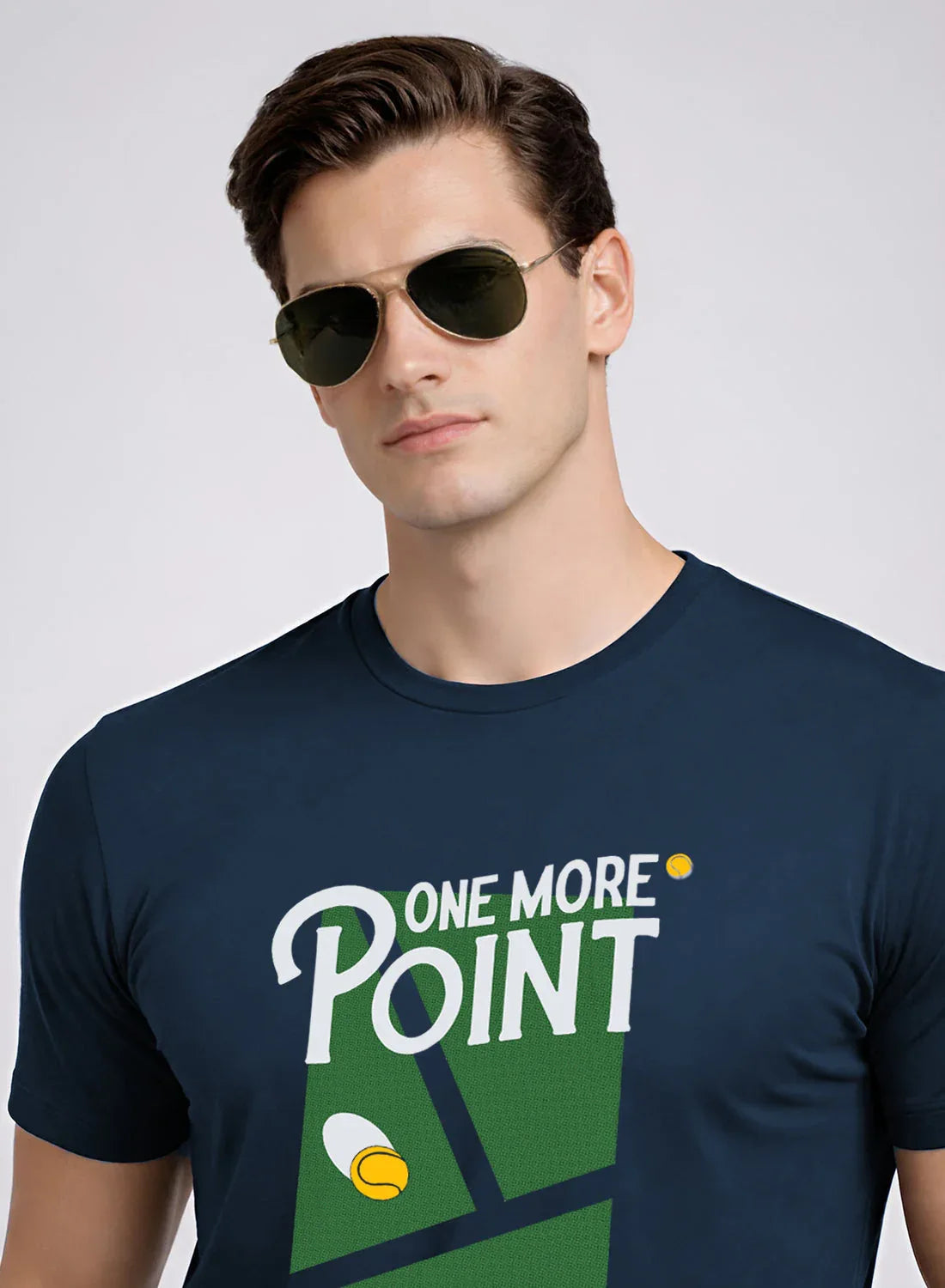 Adro Tennis Printed T-Shirt for Men | Cotton Lycra | 180 GSM Regular Fit | Sports Casual Tee | Printed Tshirt for Men| Sports Stylish T shirt