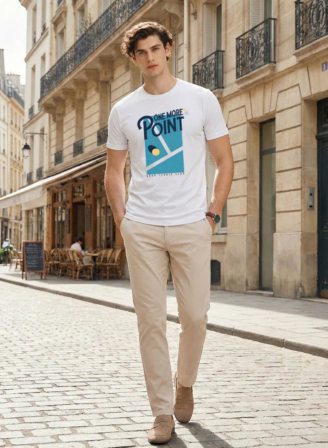 Adro Tennis Printed T-Shirt for Men | Cotton Lycra | 180 GSM Regular Fit | Sports Casual Tee | Printed Tshirt for Men| Sports Stylish T shirt