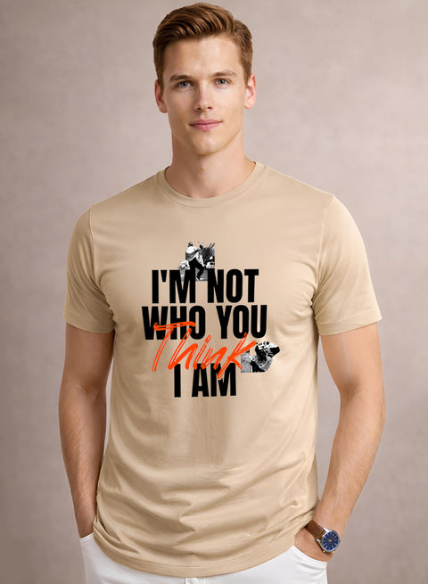 Adro Mens Printed T-Shirt | Cotton Regular Fit Streetwear Tshirt | Trendy Graphic Design Casual T shirt for College & Outings Beige