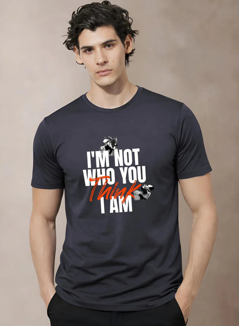 Adro Mens Printed T-Shirt | Cotton Regular Fit Streetwear Tshirt | Trendy Graphic Design Casual T shirt for College & Outings Dark Grey