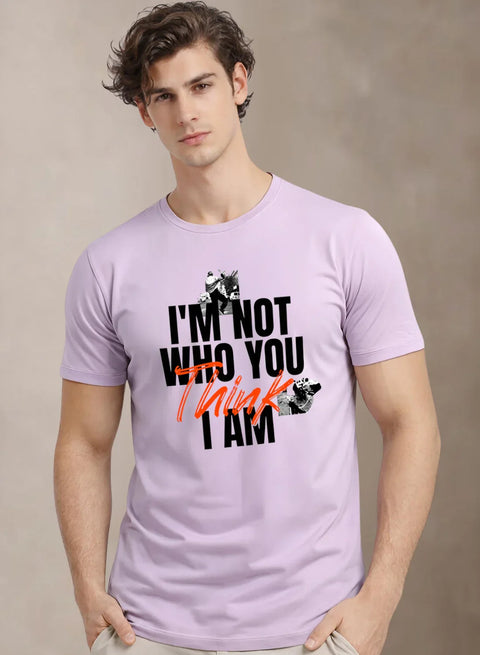Adro Mens Printed T-Shirt | Cotton Regular Fit Streetwear Tshirt | Trendy Graphic Design Casual T shirt for College & Outings Lavender