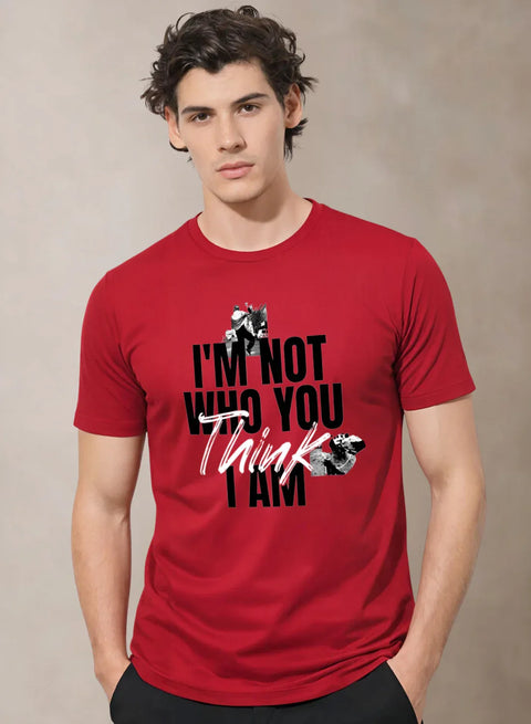 Adro Mens Printed T-Shirt | Cotton Regular Fit Streetwear Tshirt | Trendy Graphic Design Casual T shirt for College & Outings Red