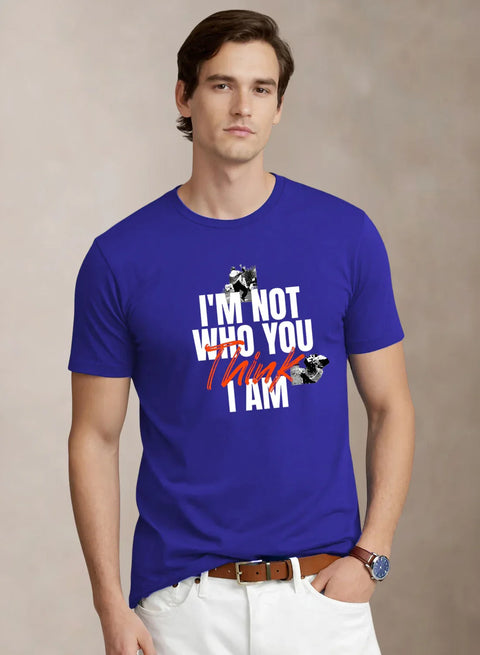 Adro Mens Printed T-Shirt | Cotton Regular Fit Streetwear Tshirt | Trendy Graphic Design Casual T shirt for College & Outings Royal Blue