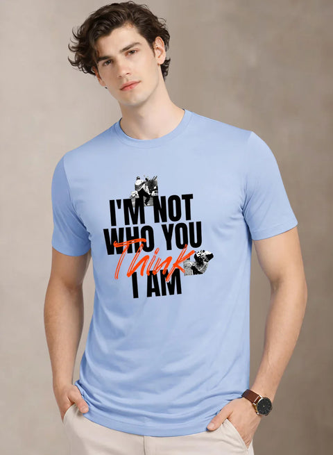 Adro Mens Printed T-Shirt | Cotton Regular Fit Streetwear Tshirt | Trendy Graphic Design Casual T shirt for College & Outings Sky Blue