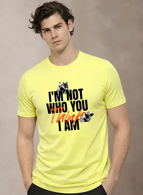 Adro Mens Printed T-Shirt | Cotton Regular Fit Streetwear Tshirt | Trendy Graphic Design Casual T shirt for College & Outings Light Yellow