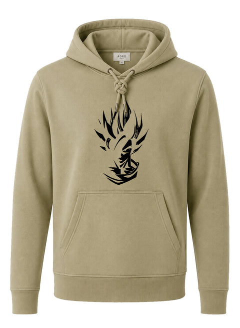 ADRO Men's Flame Graphic Pullover Hoodie | 320 GSM Cotton Fleece | Regular Fit Hoodie | Winter Casual Streetwear