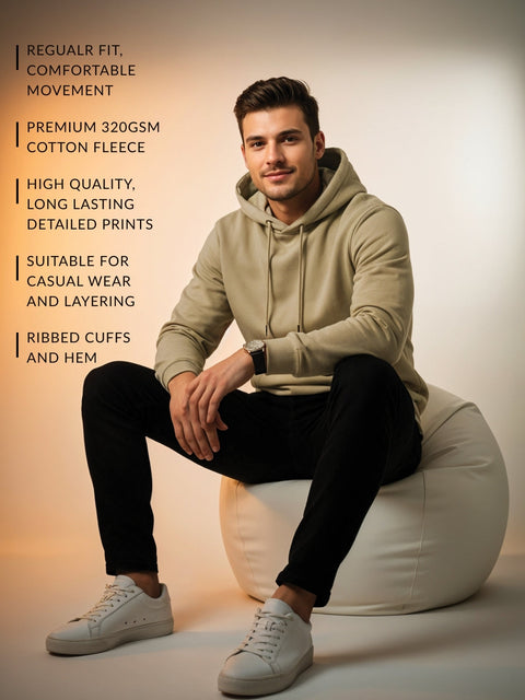 Adro Zirelent Wildwood Valley Hoodie for Men | 320 GSM Cotton-Poly Fleece | Soft Feel, Skin-Friendly Printed Graphic, Warm Casual Sweatshirt with Kangaroo Pocket & Drawstring Hood –