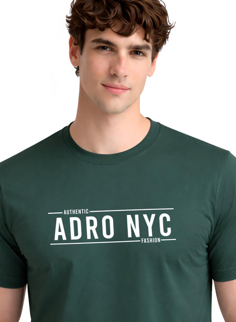 Adro Mens Branded Logo Printed T-Shirt | Typography Print 100% Cotton T shirt | Stylish Tee Summer Regular Fit Graphic Tshirt