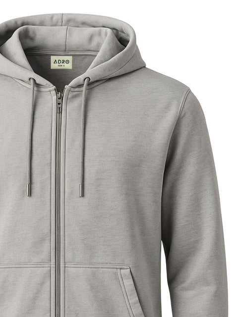 Adro Men’s Regular Fit Zip-Up Hoodie for man | 320 GSM Cotton Poly Fleece Zipper Sweatshirt with Soft Fabric & Printed Hoodies