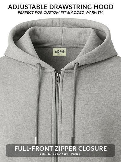 Adro Men’s Zipper Hoodie | Soft Fleece | Casual Streetwear