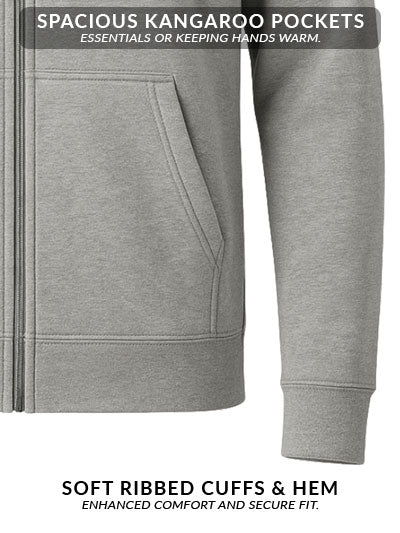 Adro Men’s Regular Fit Zip-Up Hoodie for man | 320 GSM Cotton Poly Fleece Zipper Sweatshirt with Soft Fabric & Printed Hoodies