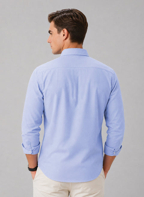 ADRO Premium Oxford Cotton Casual Shirt – Ice-Blue