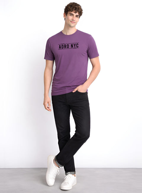 Adro Mens Branded Logo Printed T-Shirt | Typography Print 100% Cotton T shirt | Stylish Tee Summer Regular Fit Graphic Tshirt