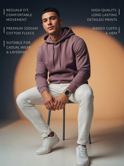 Adro Zirelent Wildwood Valley Hoodie for Men | 320 GSM Cotton-Poly Fleece | Soft Feel, Skin-Friendly Printed Graphic, Warm Casual Sweatshirt with Kangaroo Pocket & Drawstring Hood –