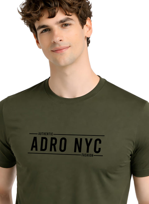 Adro Mens Branded Logo Printed T-Shirt | Typography Print 100% Cotton T shirt | Stylish Tee Summer Regular Fit Graphic Tshirt