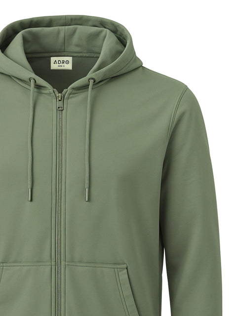 Adro Men’s Regular Fit Zip-Up Hoodie for man | 320 GSM Cotton Poly Fleece Zipper Sweatshirt with Soft Fabric & Printed Hoodies