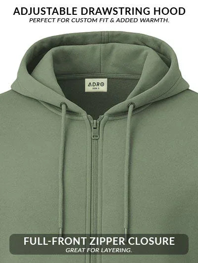Adro Men’s Zipper Hoodie | Soft Fleece | Casual Streetwear