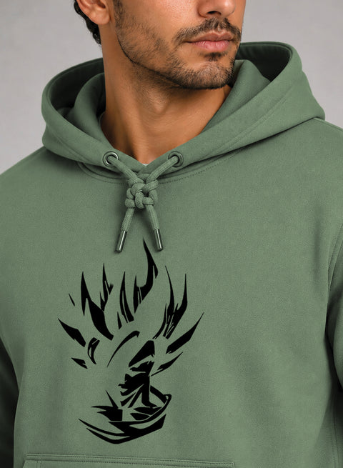 ADRO Men's Flame Graphic Pullover Hoodie | 320 GSM Cotton Fleece | Regular Fit Hoodie | Winter Casual Streetwear