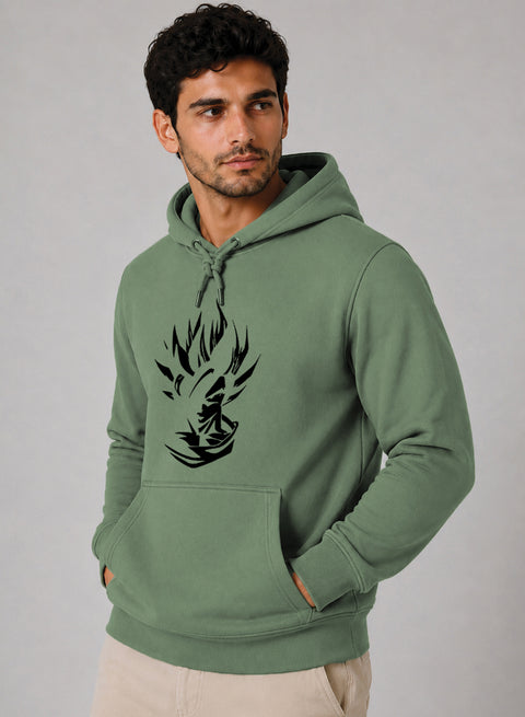 ADRO Men's Flame Graphic Pullover Hoodie | 320 GSM Cotton Fleece | Regular Fit Hoodie | Winter Casual Streetwear