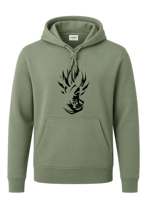 ADRO Men's Flame Graphic Pullover Hoodie | 320 GSM Cotton Fleece | Regular Fit Hoodie | Winter Casual Streetwear