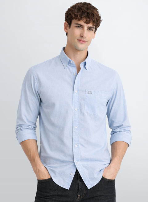 Adro Men’s Casual Shirt | Premium Cotton | Everyday Comfort Light Blue