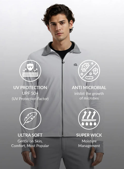 Adro Sunscreen Jacket for Men UV Sun Advanced Protection Running Jackets For Men Biker Jackets with Zipper Sports jacket for men