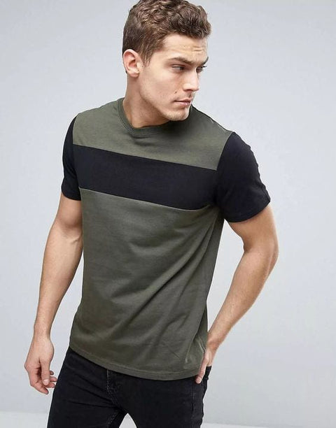 Adro Men's Color Block Cotton T-Shirt - ADRO Fashion