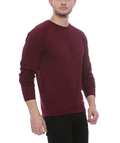 ADRO Men's Fleece Cotton Solid Pullover(Burgundy) - ADRO Fashion