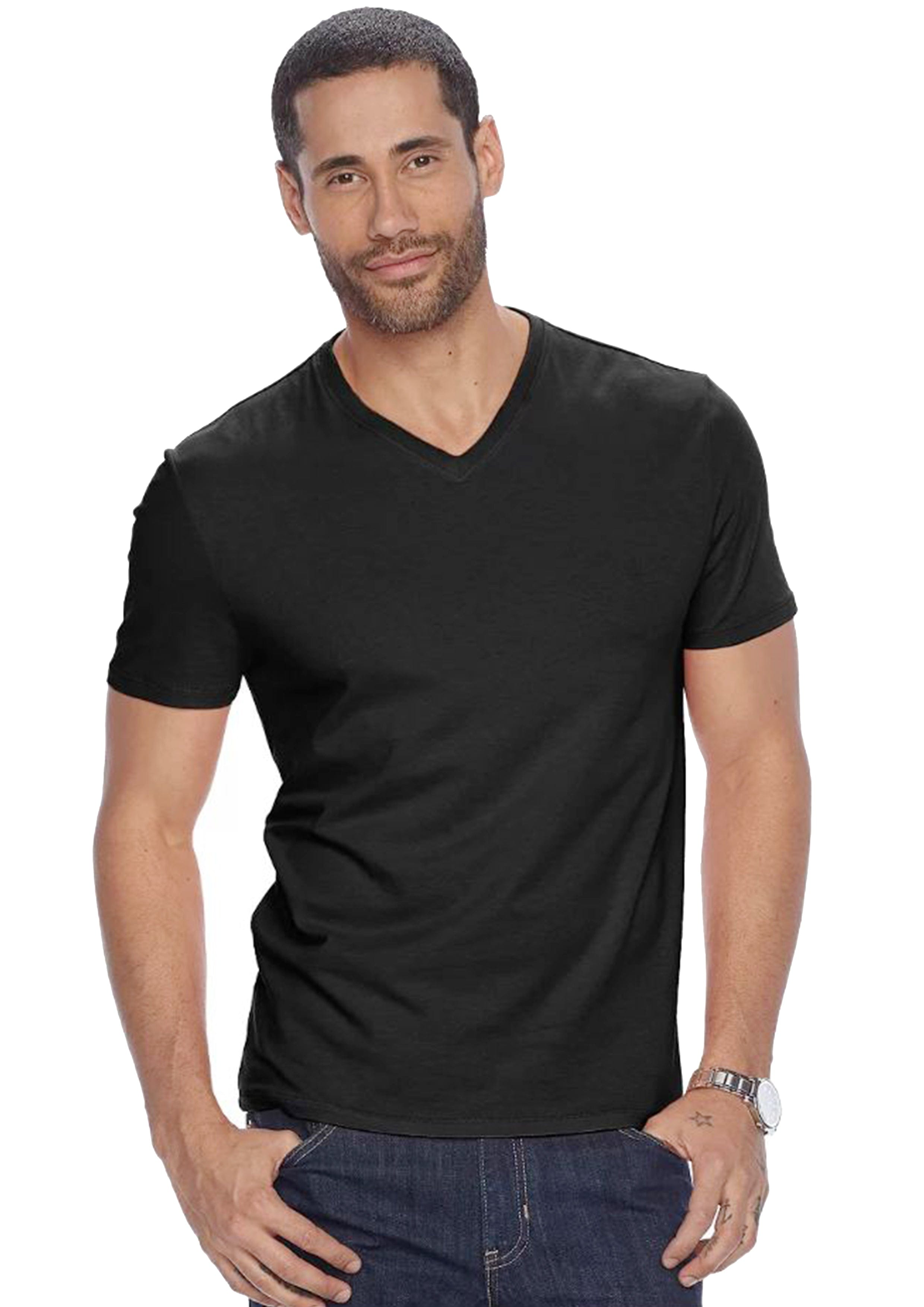 Plain black v neck t shirt for clearance men