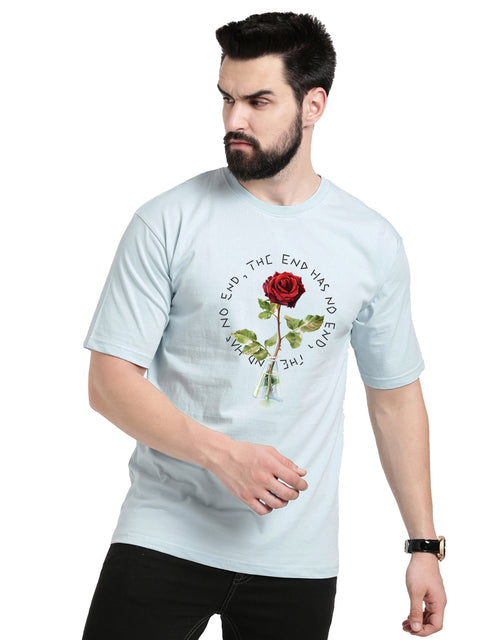 Adro Flower Graphic Printed 100% Cotton Oversized T-shirt for Men - ADRO Fashion