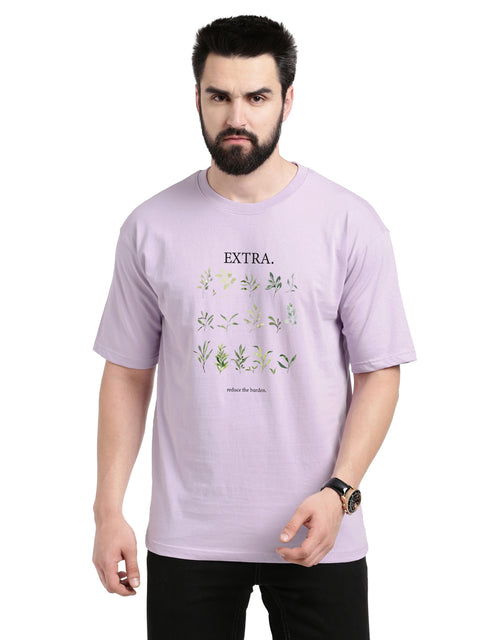 Adro Leaf Design Printed 100% Cotton Oversized T-shirt for Men - ADRO Fashion