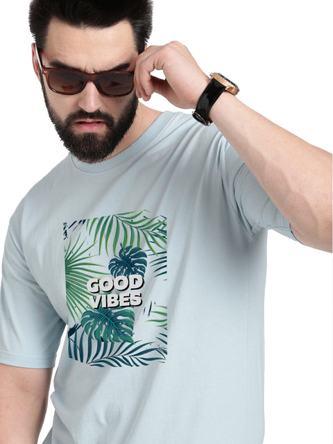 Adro Good Vibes Graphic Printed 100% Cotton Oversized T-shirt for Men - ADRO Fashion