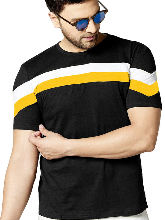 Adro Men’s Round Neck T-Shirt | 95% Cotton 5% Lycra | Trendy Look